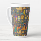 Egyptian Hieroglyphic Symbol Pattern pharaoh Milchtasse (Linke Ecke)