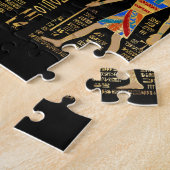 Egyptian hieroglyphs and deities on black puzzle (Seite)