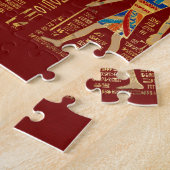 Egyptian hieroglyphs and deities on red puzzle (Seite)