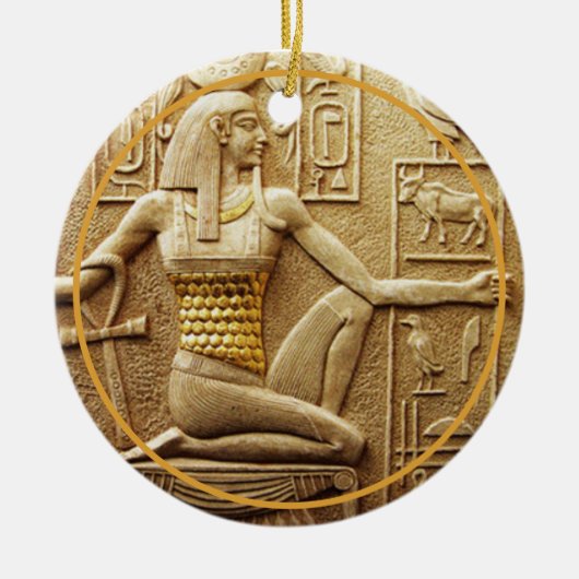 Egyptian Image in Beige Color Keramik Ornament (Vorne)