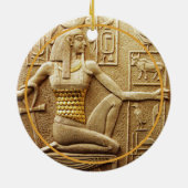 Egyptian Image in Beige Color Keramik Ornament (Hinten)
