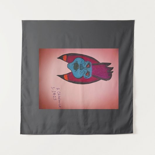 Egyptian Inspired Horror Themed Mummy Tapestry Wandteppich (Vorderseite (Horizontal))