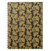 Egyptian Lotus and Papyrus, Black Spiral Notebook Notizblock (Vorderseite)