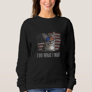 Egyptian Mau Cat I Do What I Want Retro Usa  Cat Sweatshirt