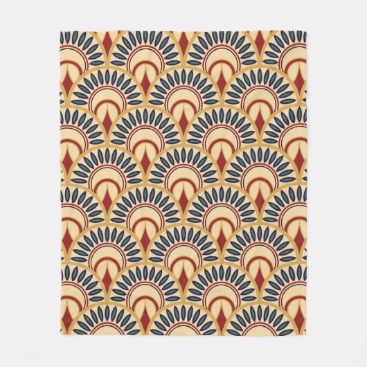 Egyptian Motif Fish Scales Seamless Pattern Fleecedecke (Vorderseite)