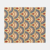 Egyptian Motif Fish Scales Seamless Pattern Fleecedecke (Vorderseite (Horizontal))