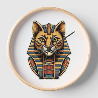 Egyptian Pharaoh Cat Wall Clock Uhr