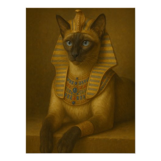 Egyptian Pharaoh Siamese Cat Portrait Poster (Vorderseite)
