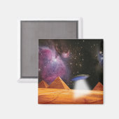 Egyptian Pyramids Giza Meets Space and UFO Magnet (Vorderseite/Rückseite)