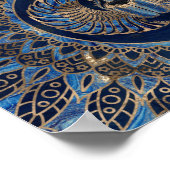 Egyptian Scarab Beetle Gold and Blue Marble Poster (Ecke)