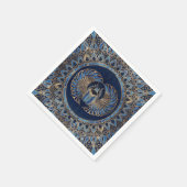 Egyptian Scarab Beetle Gold and Blue Marble Serviette (Ecke)
