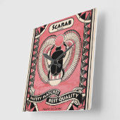 Egyptian Scarab Beetle Matchbox Art Clock Quadratische Wanduhr (Winkel)