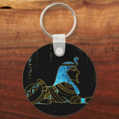 Egyptian Sphinx on hieroglyphics Blue crystal and Schlüsselanhänger (Vorderseite)