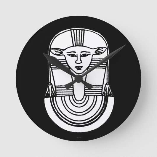 Egyptian Symbol: Hathor Runde Wanduhr (Vorderseite)