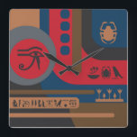 Egyptian Symbols Art Deco Composition #5 Quadratische Wanduhr<br><div class="desc">Egyptian Symbols Art Deco Composition #5</div>