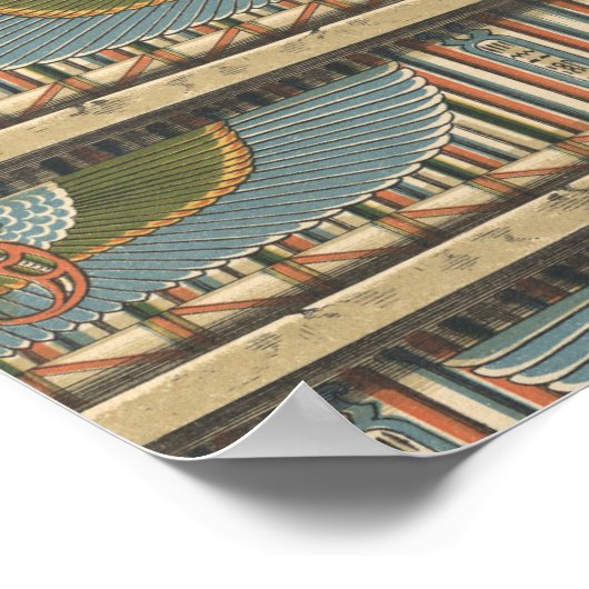 Egyptian Winged Circle Serpents and Hieroglyphs Poster (Ecke)