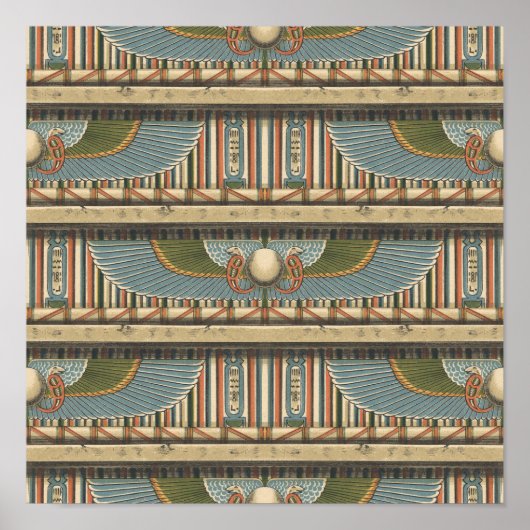 Egyptian Winged Circle Serpents and Hieroglyphs Poster (Vorne)