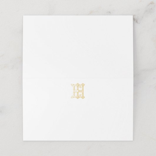 EH Monogram oder HE Monogramm Placecards Platzkarte (Außenseite Aufgefaltet)