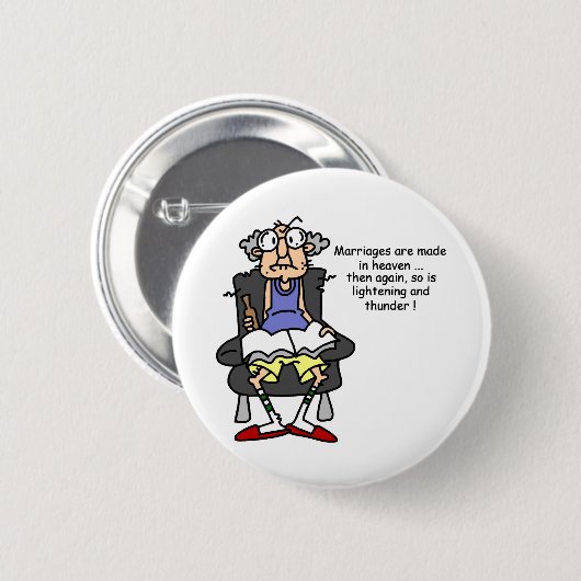 Ehe, Blitz, Donner-Spaß Button (Vorne & Hinten)
