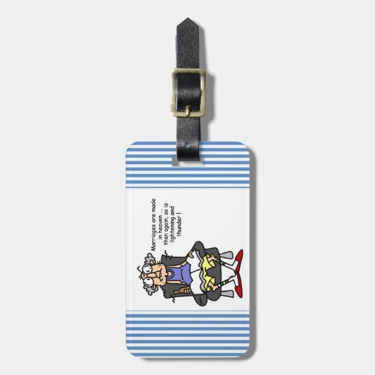 Ehe, Blitz, Donner-Spaß Gepäckanhänger (Vorderseite vertikal)