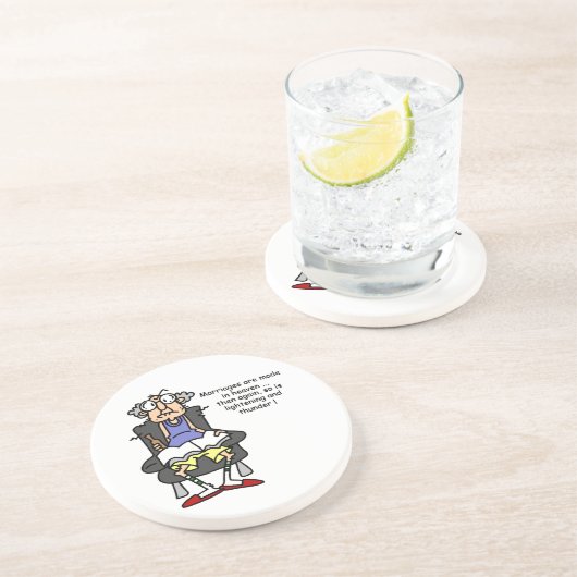 Ehe, Blitz, Donner-Spaß Getränkeuntersetzer (Seite)