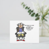 Ehe, Blitz, Donner-Spaß Postkarte (Stehend Vorderseite)