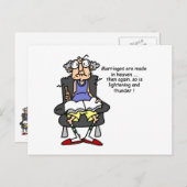 Ehe, Blitz, Donner-Spaß Postkarte (Vorne/Hinten)