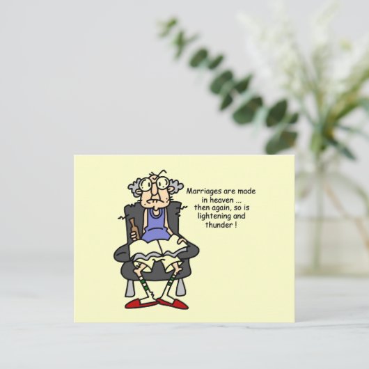 Ehe, Blitz, Donner-Spaß Postkarte (Stehend Vorderseite)