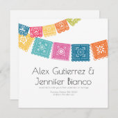 Ehe - Boda - Hochzeit Papel Picado Feiertagskarte (Vorne/Hinten)