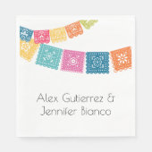 Ehe - Boda - Hochzeit Papel Picado Serviette (Vorderseite)