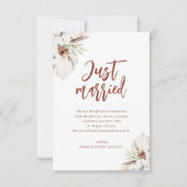 Ehe Boho Pampas Hochzeitsankündigung Dankeskarte (Vorderseite)