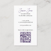 Ehe Celebrant Simple Mauve Floral Visitenkarte (Rückseite)