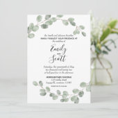 Ehe der Eukalyptus-Zweige Einladung (Stehend Vorderseite)