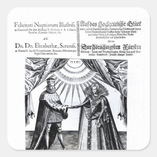 Ehe der Prinzessin Elizabeth Quadratischer Aufkleber (Vorderseite)