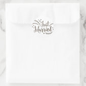 Ehe elegante Bronze Blumen Herz Hochzeit Runder Aufkleber (Tasche)