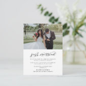 Ehe Elegante romantische Hochzeitsankündigung Postkarte (Stehend Vorderseite)