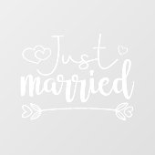 Ehe elegante weiße Skripthochzeit Fensteraufkleber (Blatt)