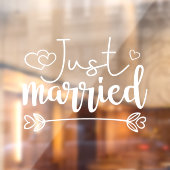 Ehe elegante weiße Skripthochzeit Fensteraufkleber (Blatt 2)