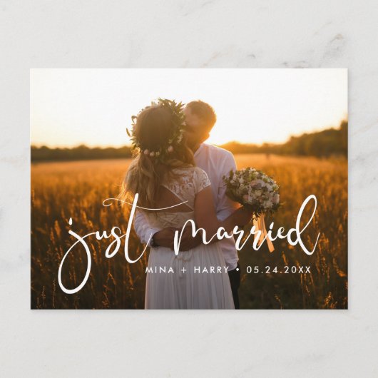 Ehe Elegantes romantisches Hochzeitsfest Foto Postkarte (Vorderseite)