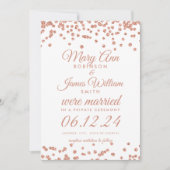 Ehe Elopation Rose Gold Glitzer Confetti Einladung (Vorderseite)