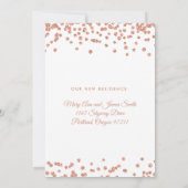 Ehe Elopation Rose Gold Glitzer Confetti Einladung (Rückseite)