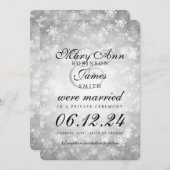 Ehe/Elopation Silberner Winter Wunderland Einladung (Vorne/Hinten)