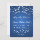 Ehe / Elopement Sparkling String Blue Ankündigung (Vorderseite)