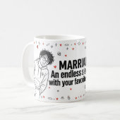 Ehe Endlos-Schlafparty-Tasse Kaffeetasse (Vorderseite Links)