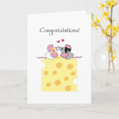 Ehe Herzlichen Glückwunsch Niedliche Braut und Mäu Karte (Gelbe Blume)