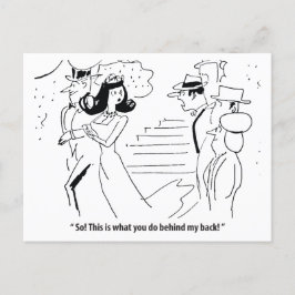 Ehe hinter seinem Rücken, humorvoll Postkarte