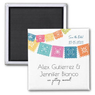 Ehe - Hochzeit Papel Picado Save the Date Magnet