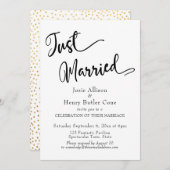 Ehe Hochzeitsempfang, Goldkonfetti Einladung (Vorne/Hinten)