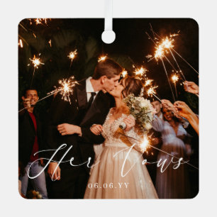 Ehe ihre Stimme Foto halten Metallschmuck Ornament Aus Metall