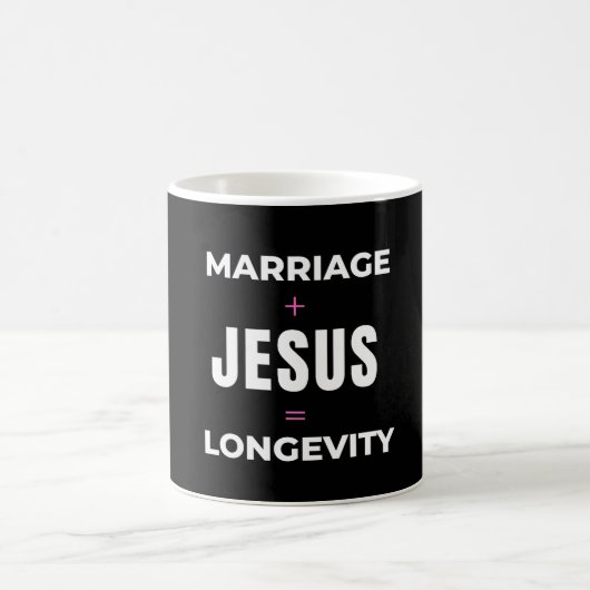 Ehe + Jesus = Langlebigkeit Kaffeetasse (Mittel)